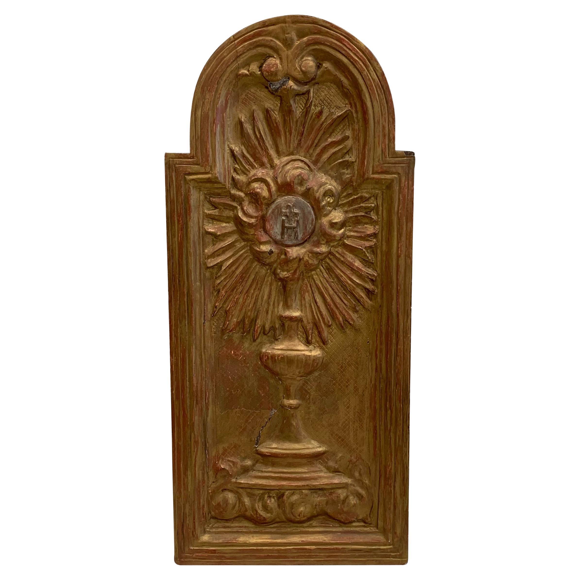 Fragment de porte de tabernacle italienne du 18ème siècle