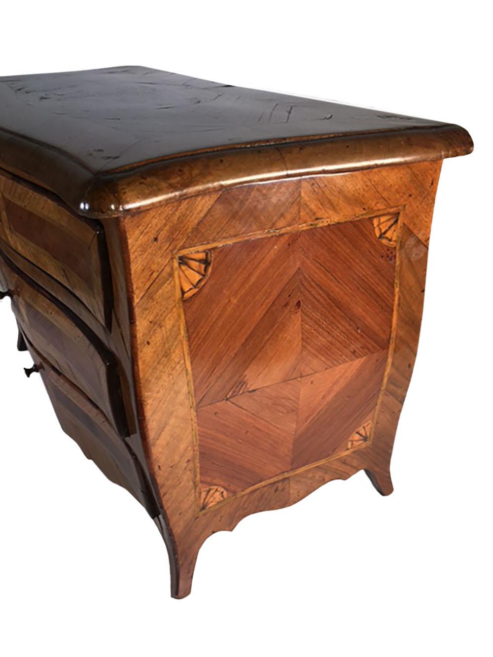Late 18th Century 18th Century Italian Minature Table Top Exotic Woods Chest  For Sale