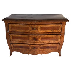 18th Century Italian Minature Table Top Exotic Woods Chest 