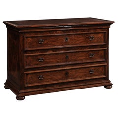 18th Century Italian Three-Drawer Chest w/Attractive Burl Veneer & Inlay Banding