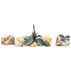 18th Century Italian Three-Piece Carved and Painted Wooden Fragments