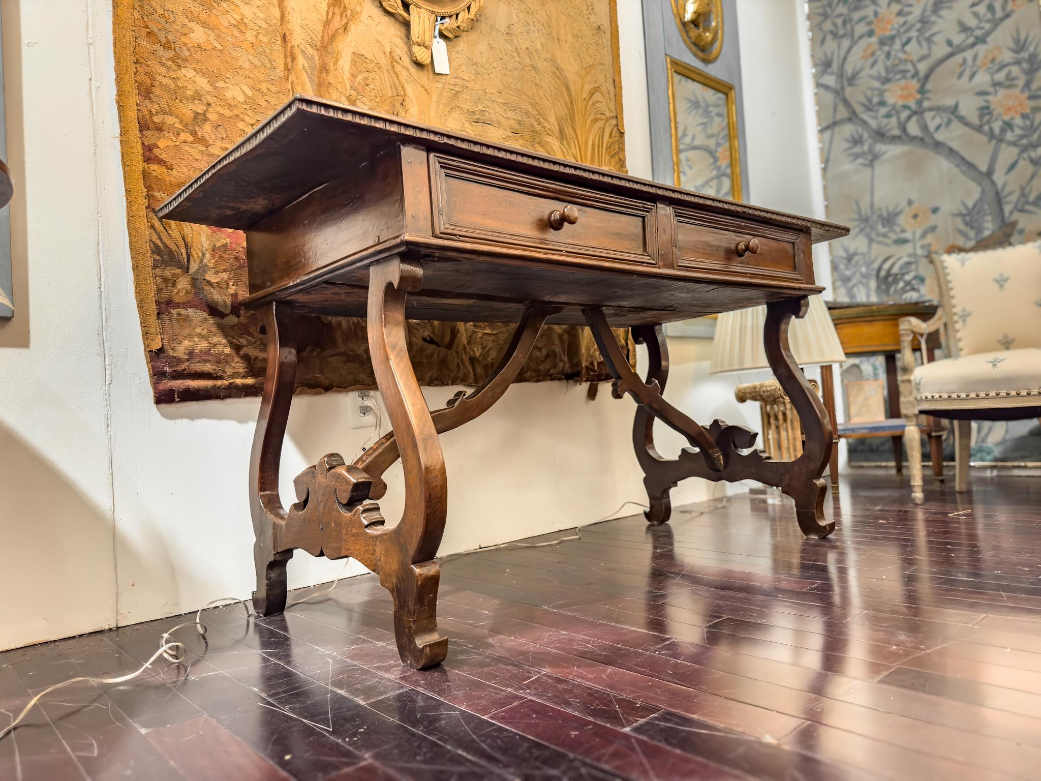 Wood 18th Century Italian Trestle Table For Sale