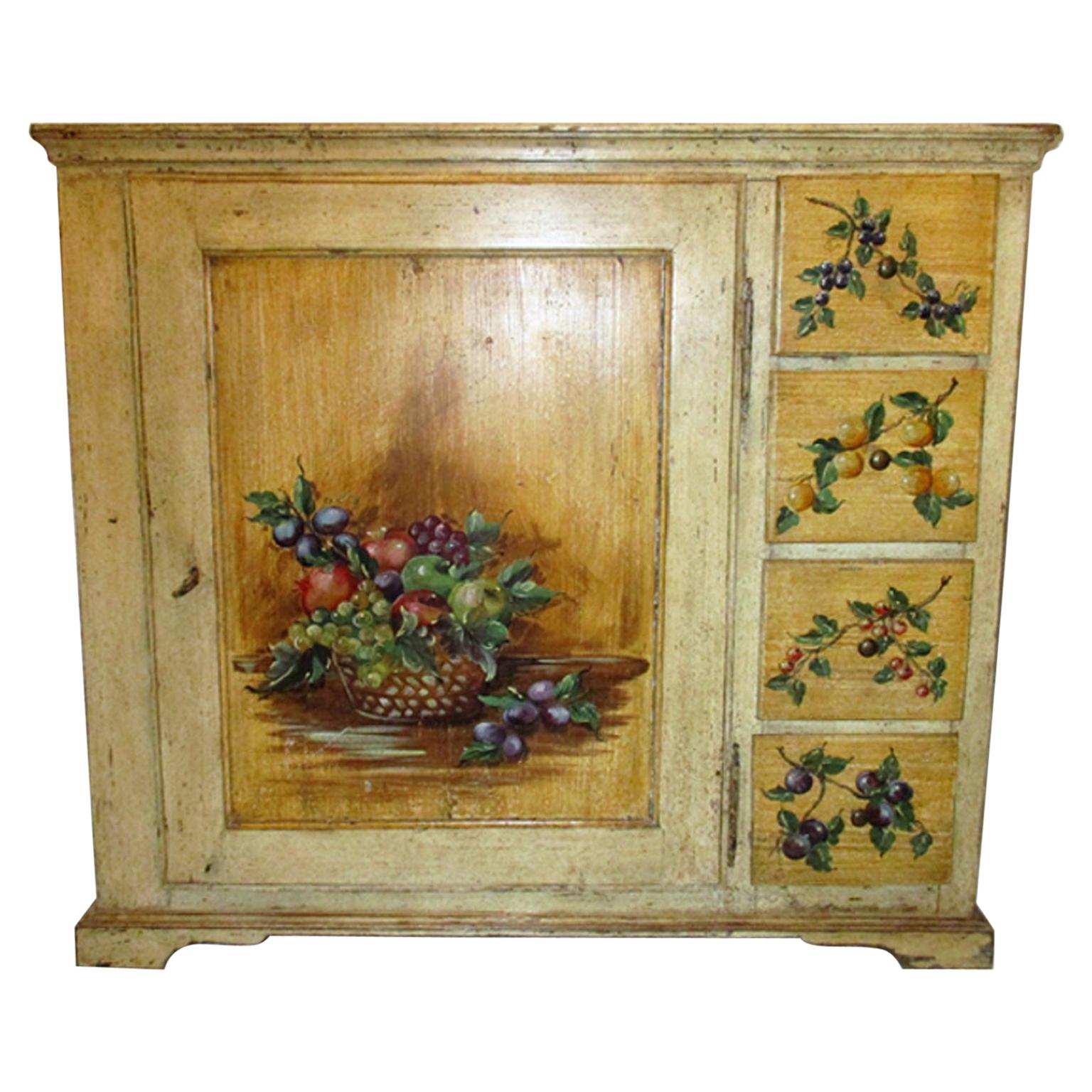 18th Century Italian Trompe L'oeil Painted Cupboard For Sale at 1stDibs