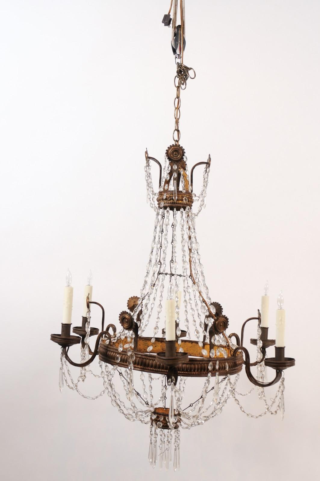 18th Century Italian Tuscan Basket Shaped Chandelier with 6 Lights For Sale 7