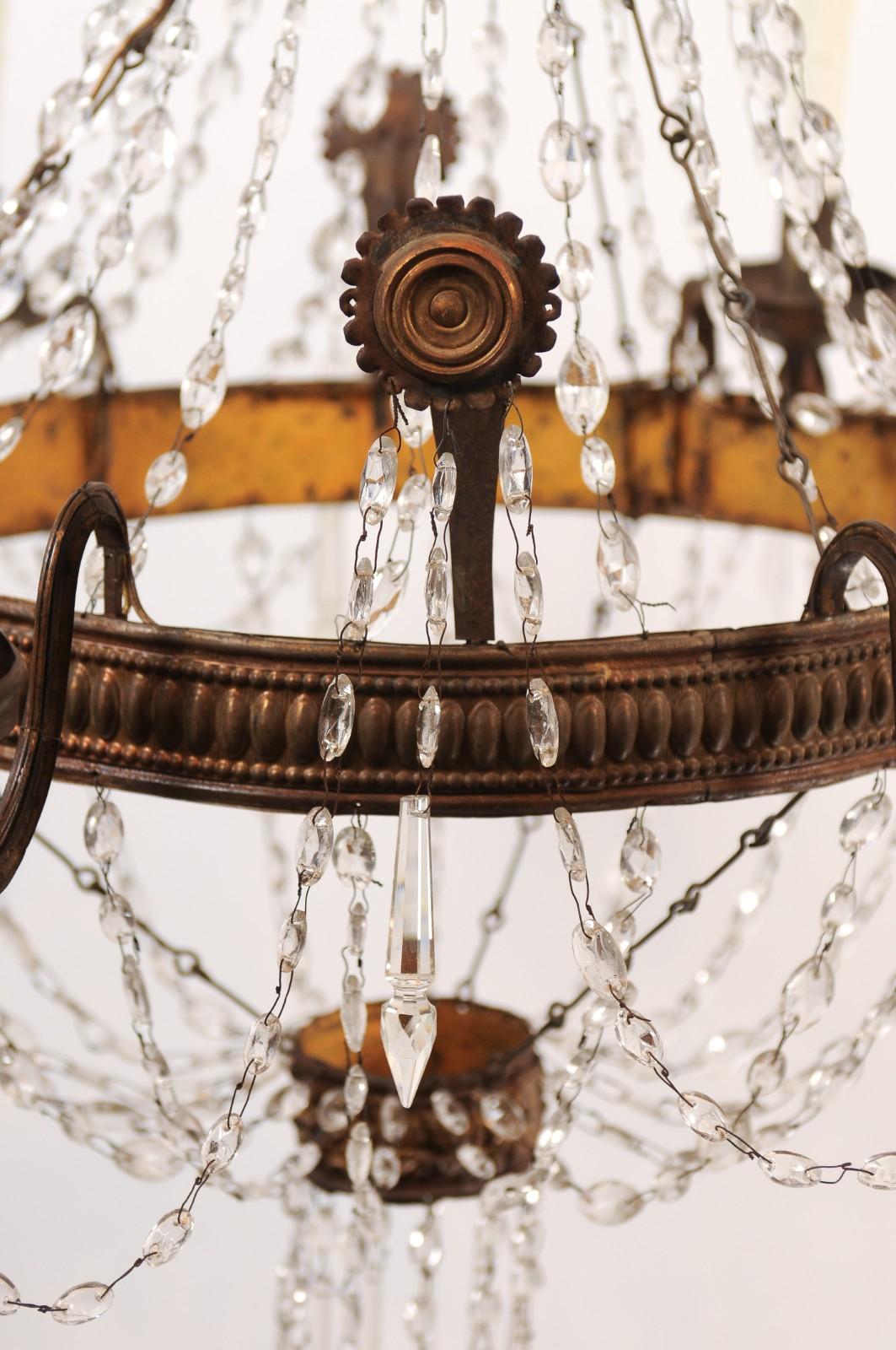 18th Century Italian Tuscan Basket Shaped Chandelier with 6 Lights For Sale 1