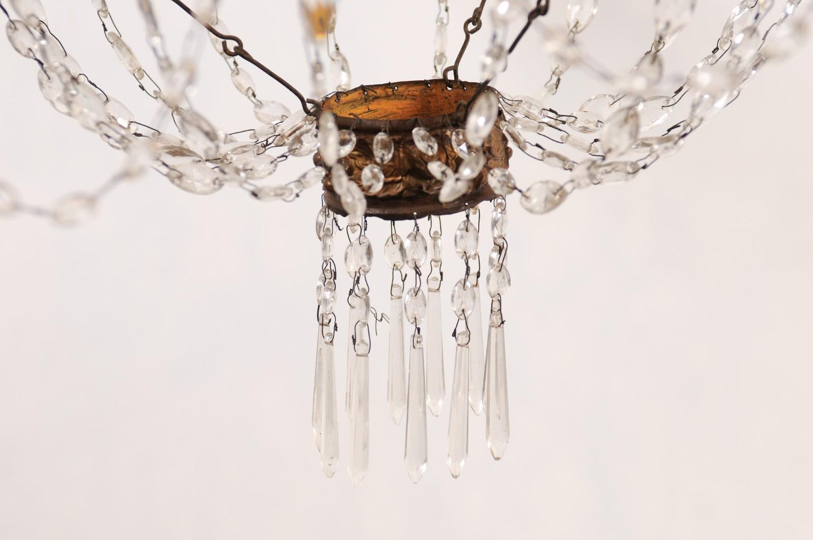 18th Century Italian Tuscan Basket Shaped Chandelier with 6 Lights For Sale 2