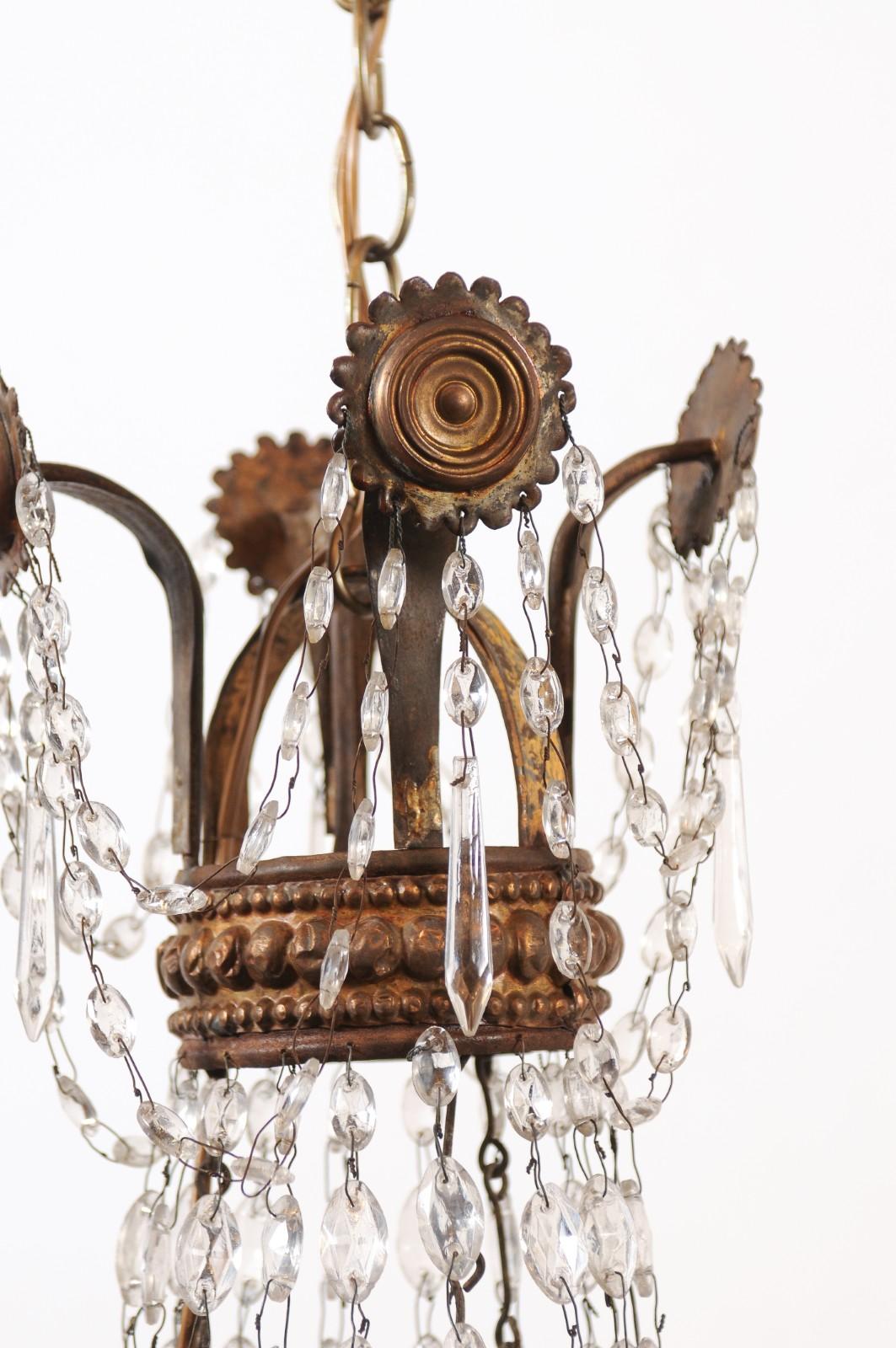 18th Century Italian Tuscan Basket Shaped Chandelier with 6 Lights For Sale 4