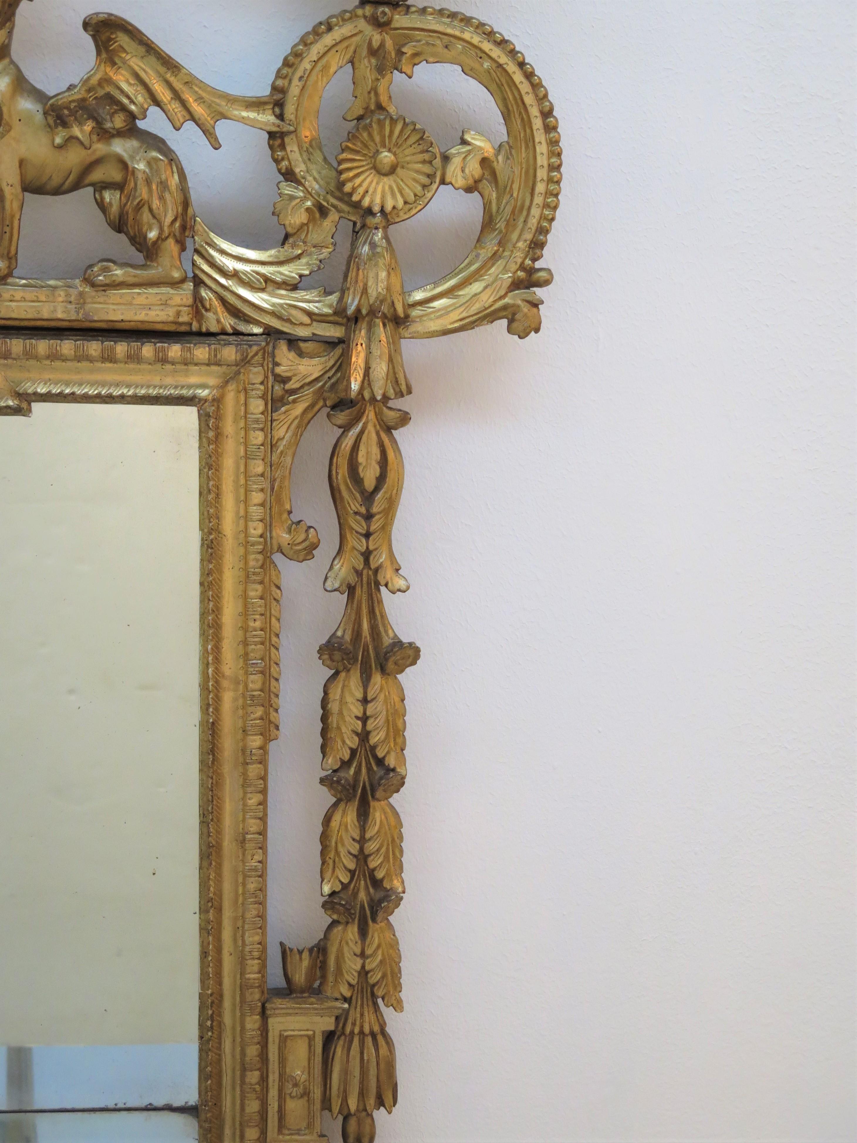18th Century Italian (Tuscan) Neoclassical Giltwood Pier Glass For Sale 5