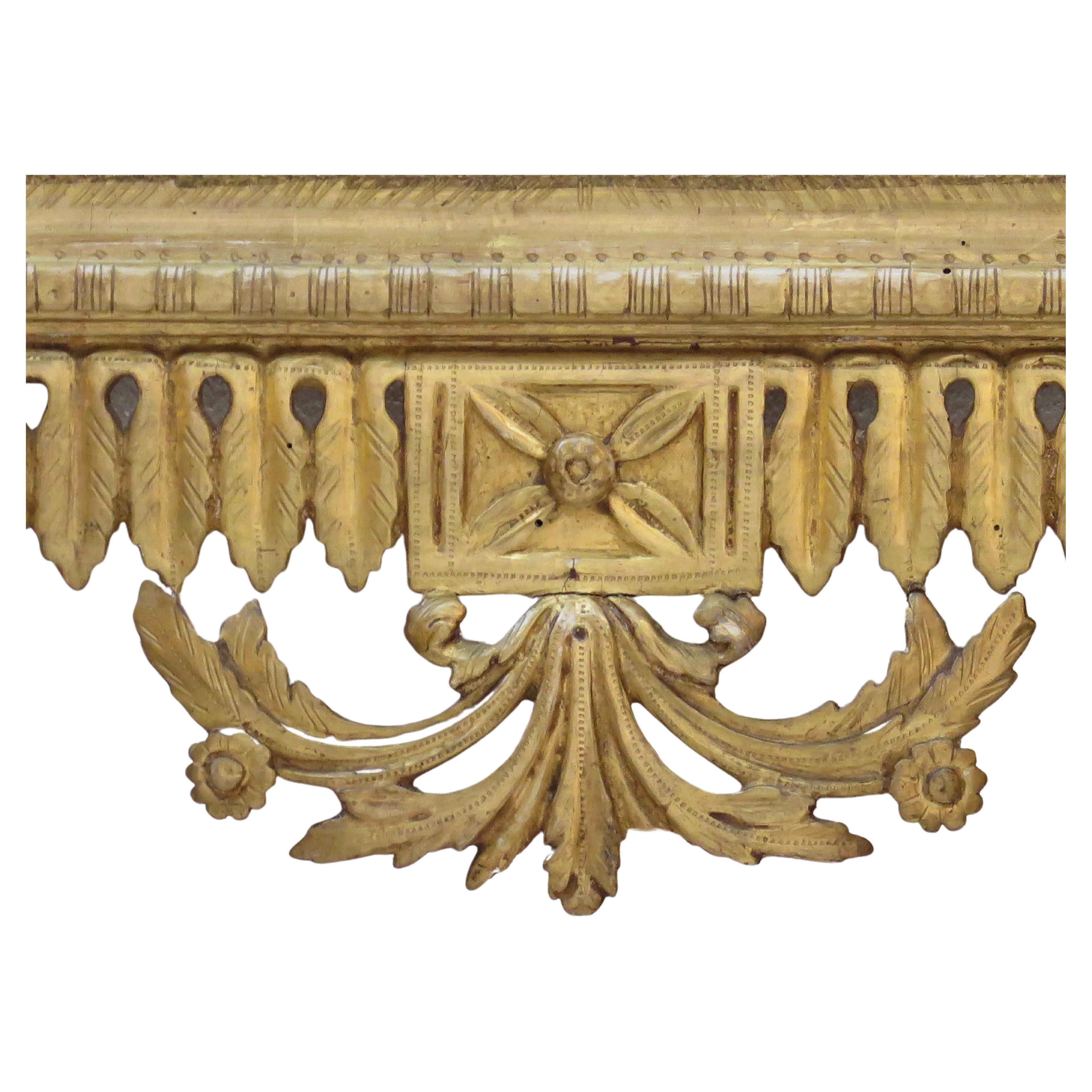 Verre de pilier néoclassique italien du 18ème siècle en bois doré (toscan) en vente 6