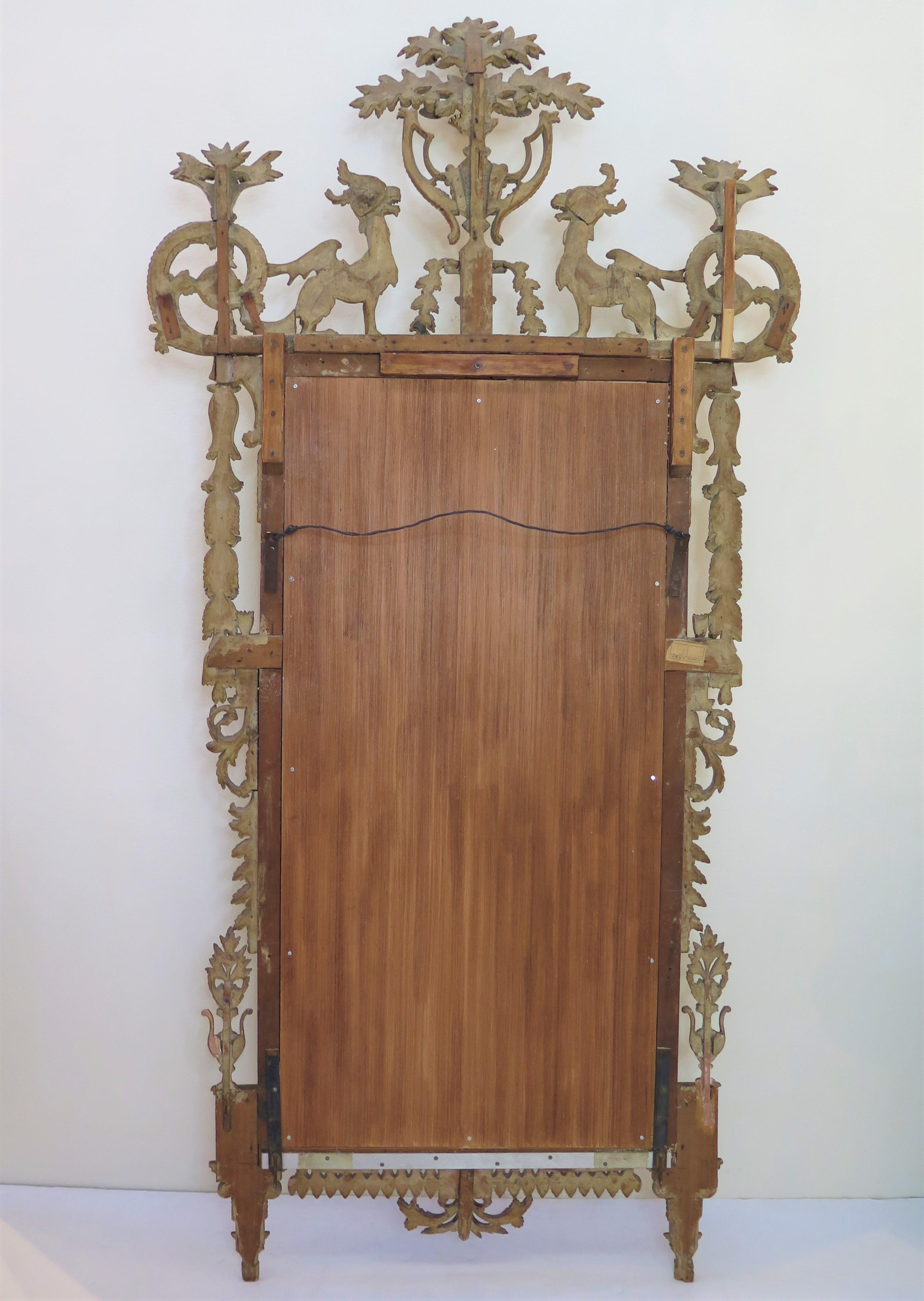 Verre de pilier néoclassique italien du 18ème siècle en bois doré (toscan) en vente 7