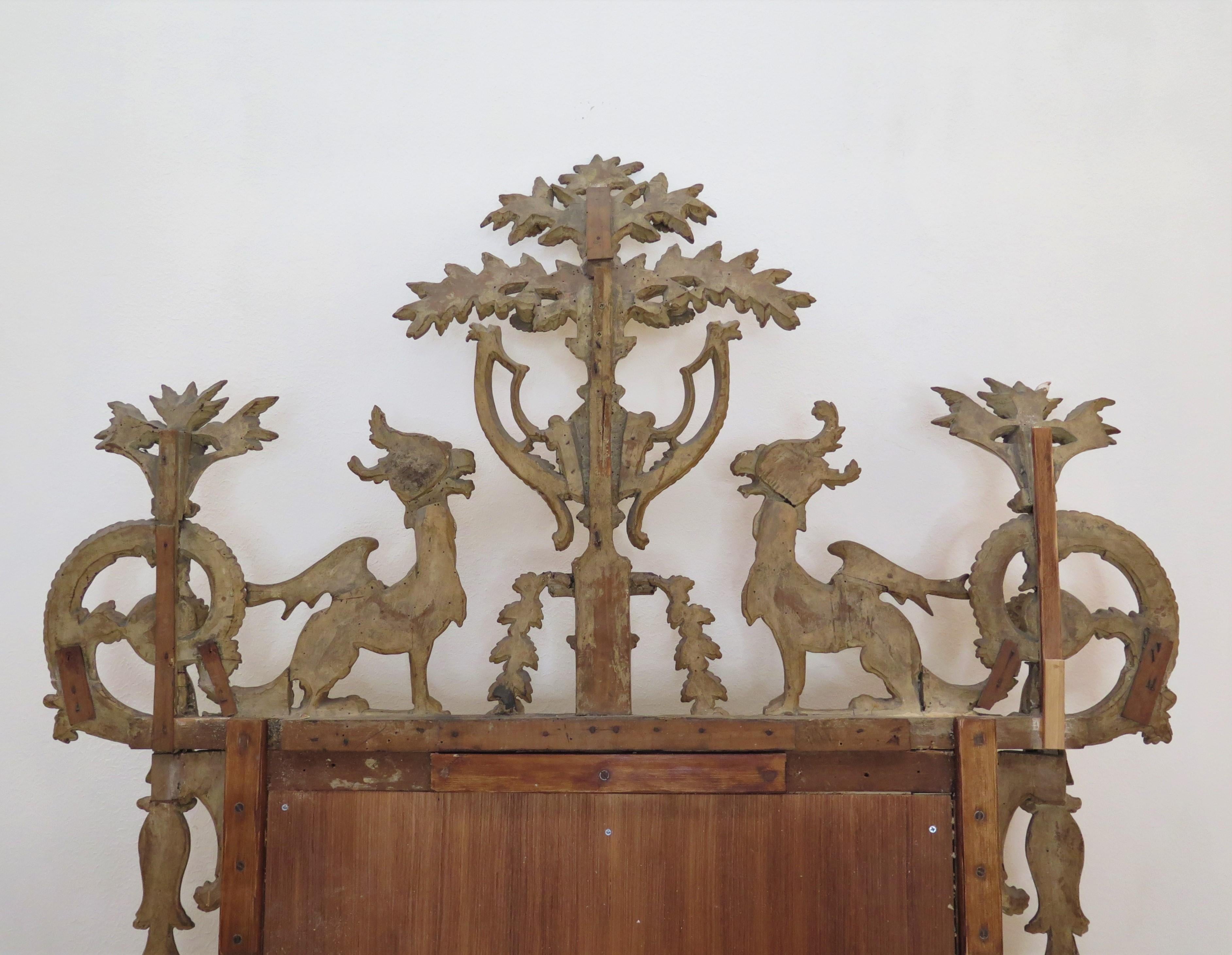 Verre de pilier néoclassique italien du 18ème siècle en bois doré (toscan) en vente 8