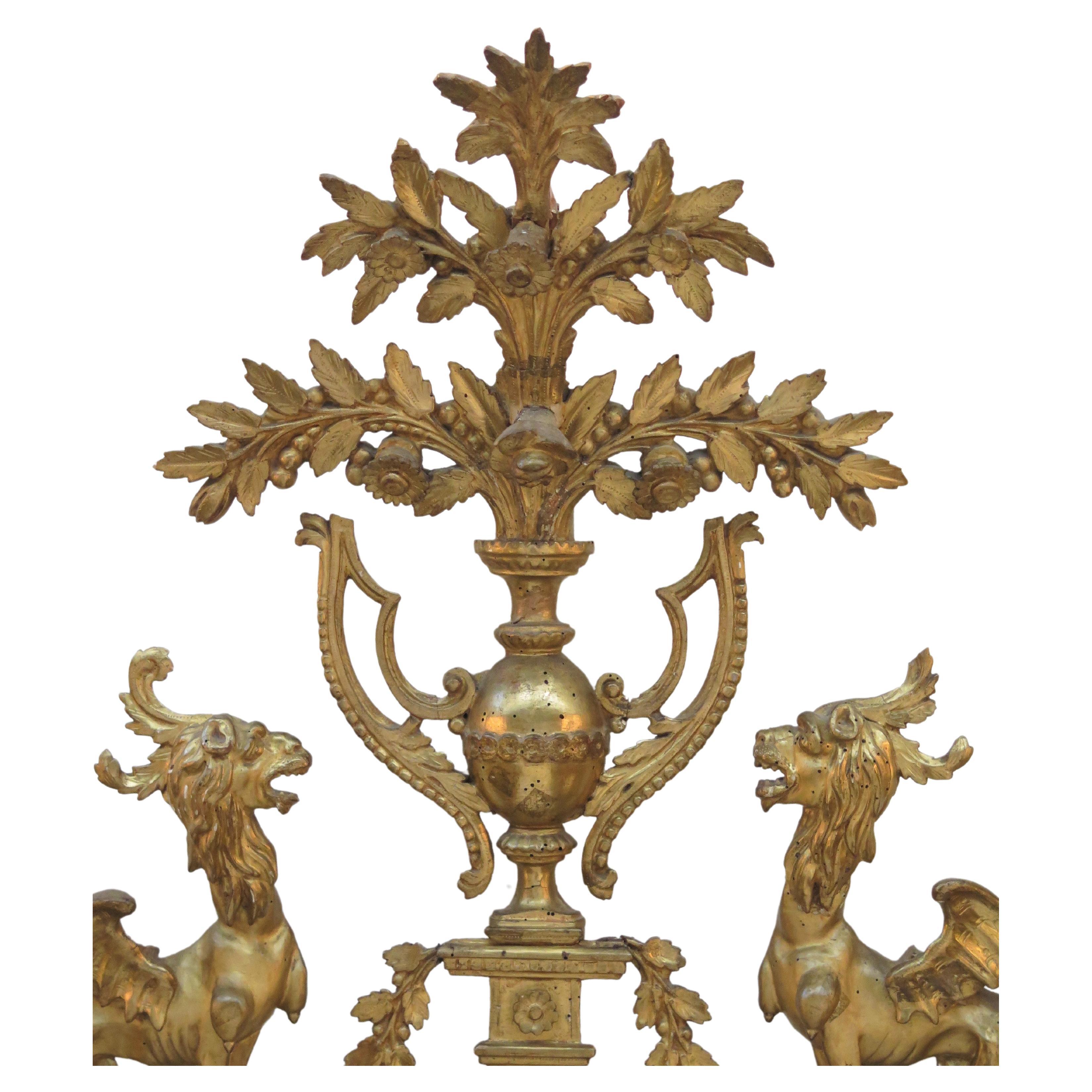 Néoclassique Verre de pilier néoclassique italien du 18ème siècle en bois doré (toscan) en vente