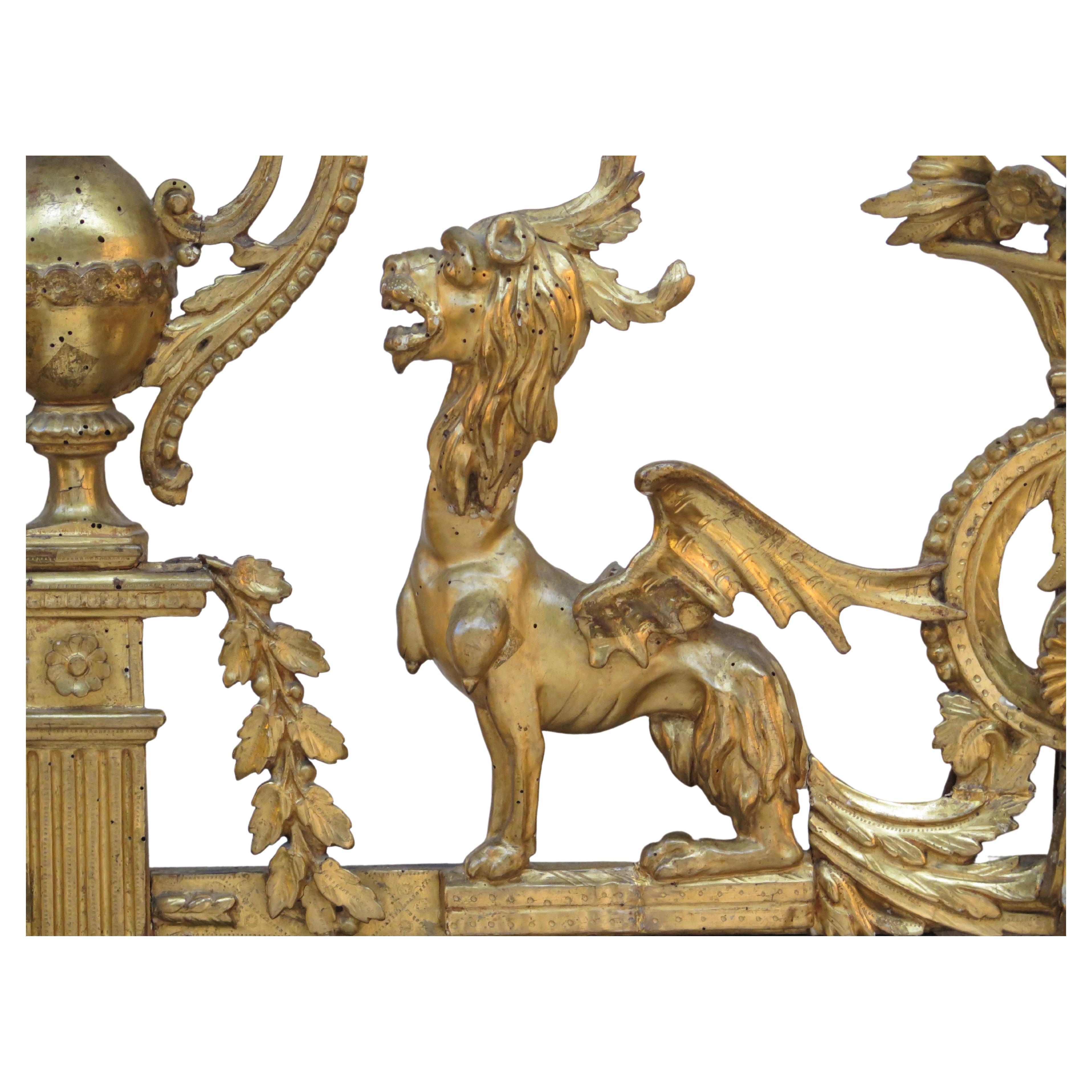 XVIIIe siècle et antérieur Verre de pilier néoclassique italien du 18ème siècle en bois doré (toscan) en vente