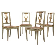 18th Century Italian Tuscan Polychrome Painted and Gilt Dining Chair