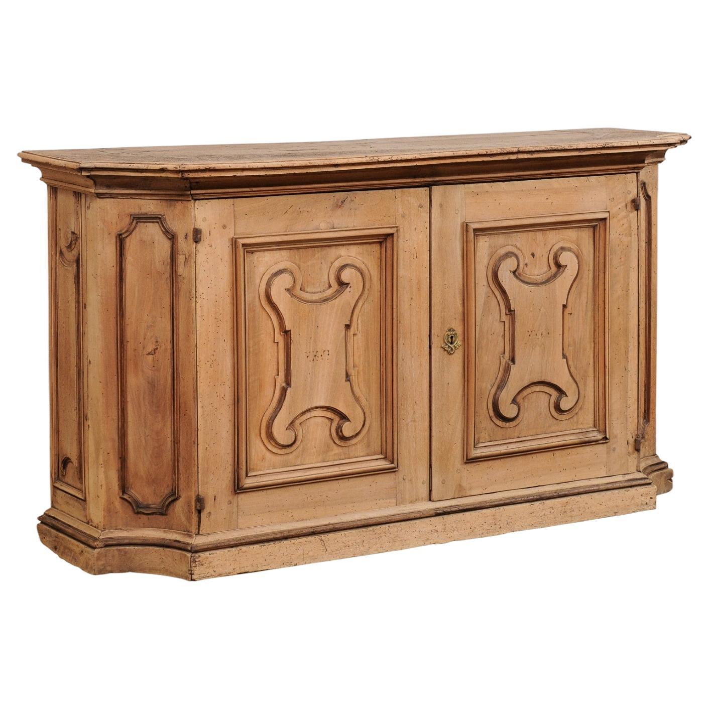 18th Century Italian Two-Door Wooden Console Credenza For Sale
