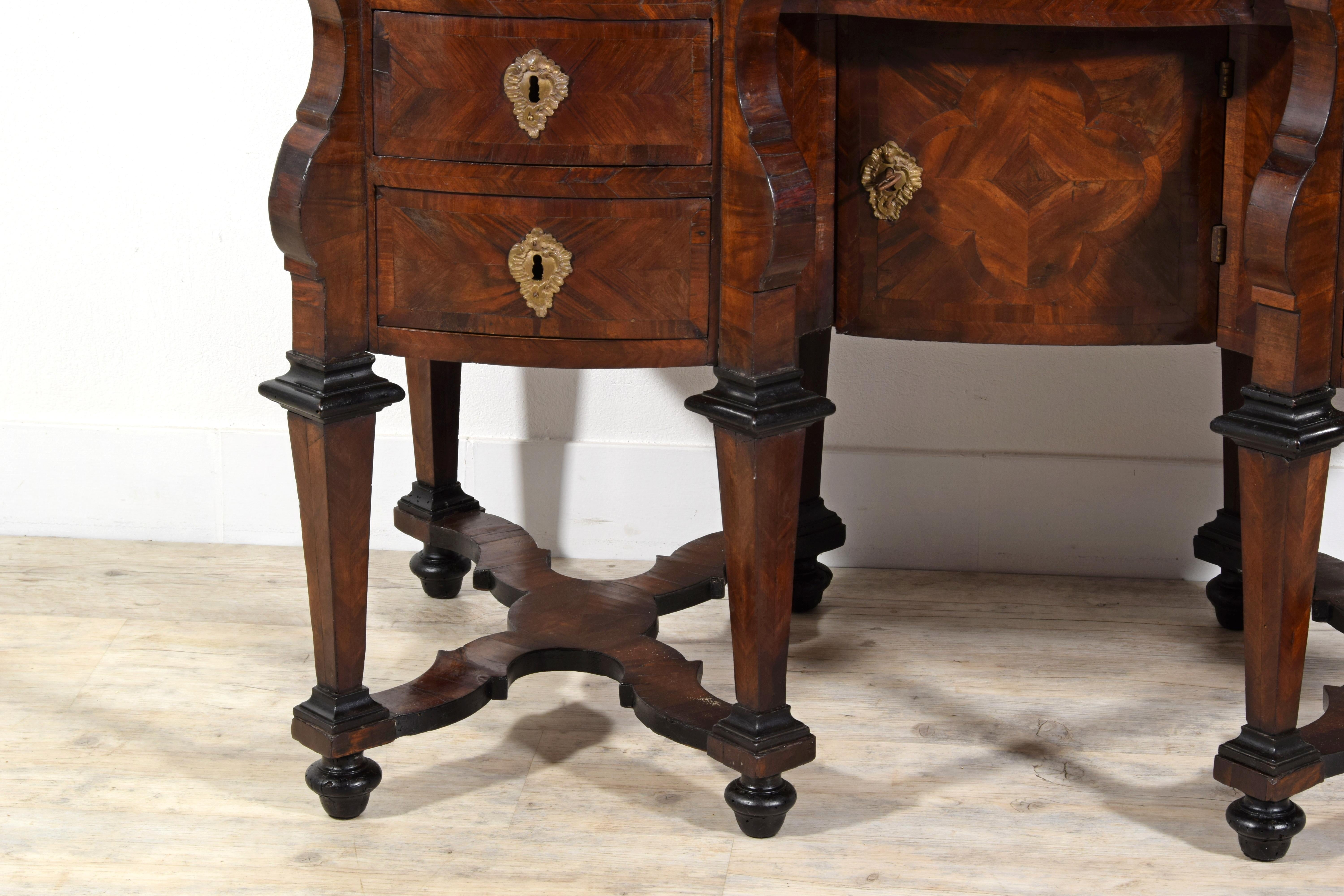  18th Century, Italian Veneered Wood Bureau Mazzarina For Sale 10