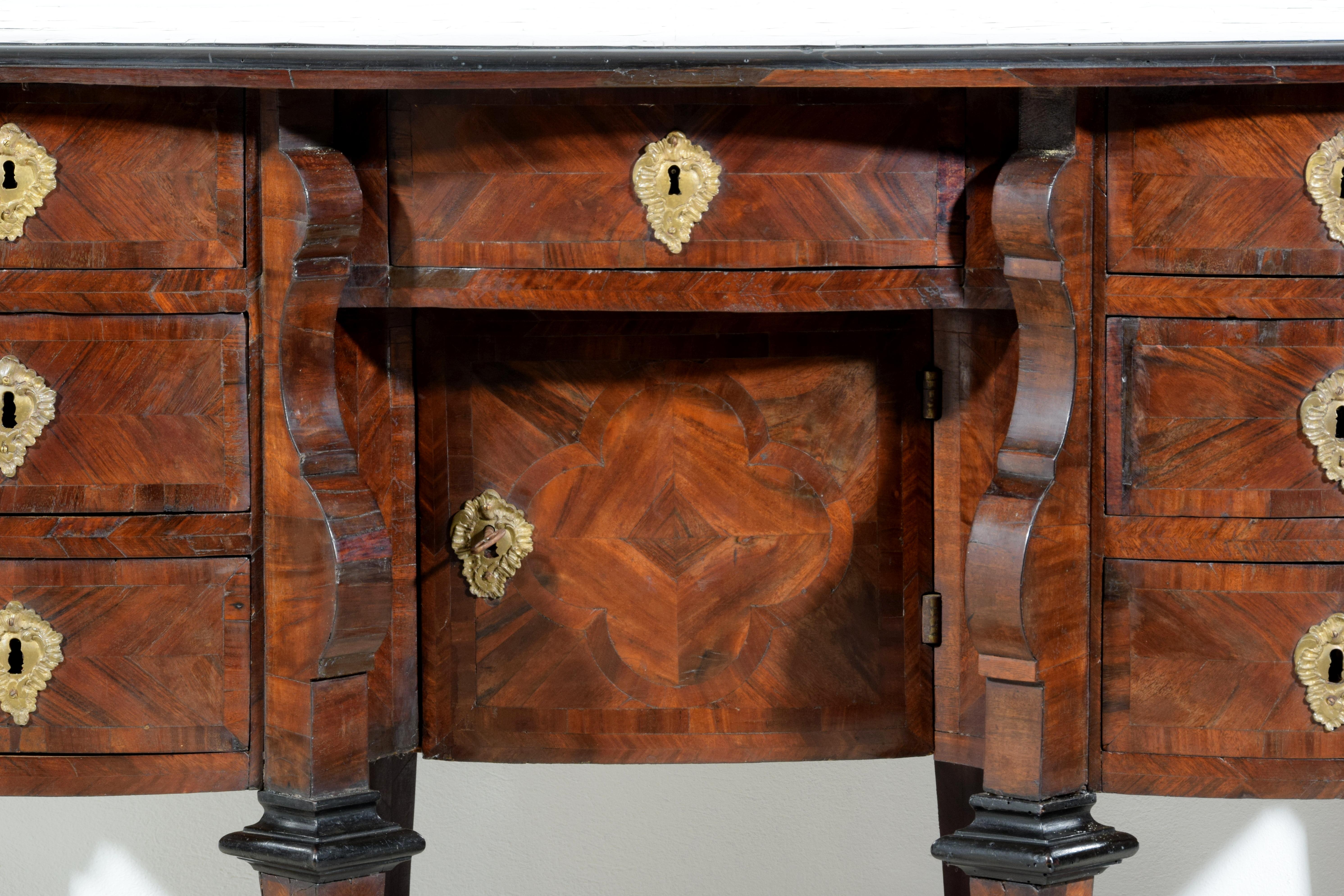  18th Century, Italian Veneered Wood Bureau Mazzarina For Sale 13
