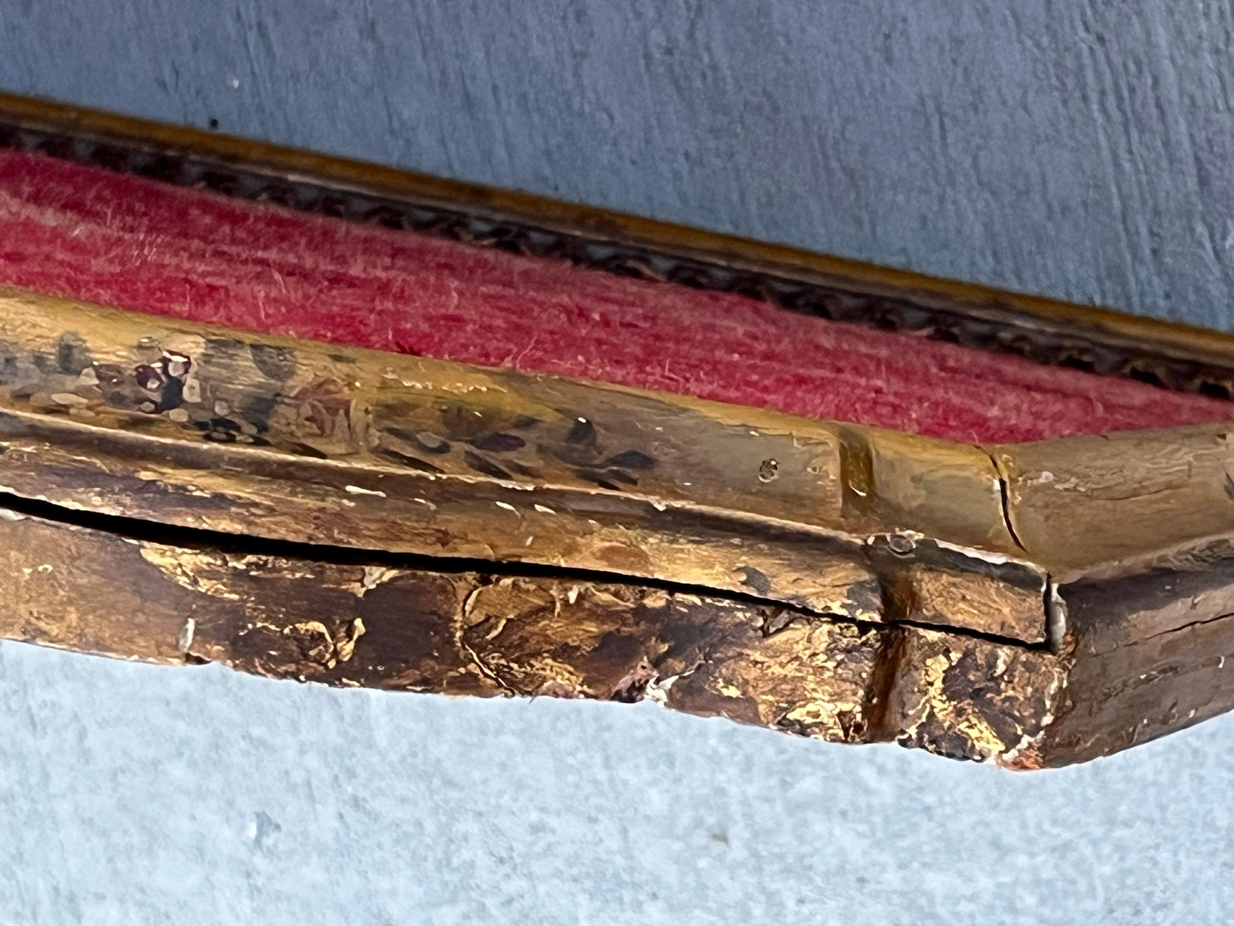 Cabecero veneciano italiano del siglo XVIII tallado y policromado Barroco en venta
