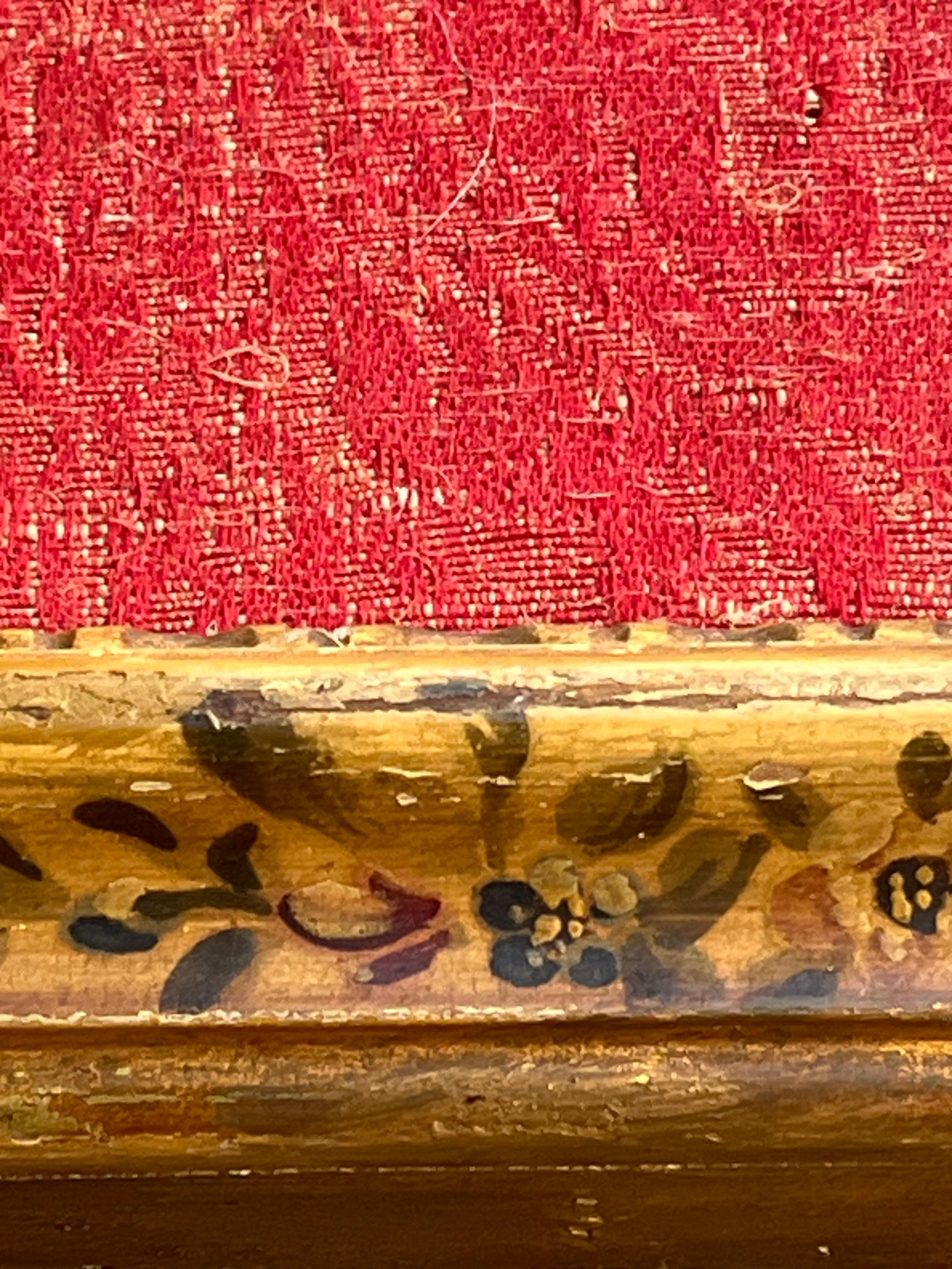 Cabecero veneciano italiano del siglo XVIII tallado y policromado Pintado a mano en venta