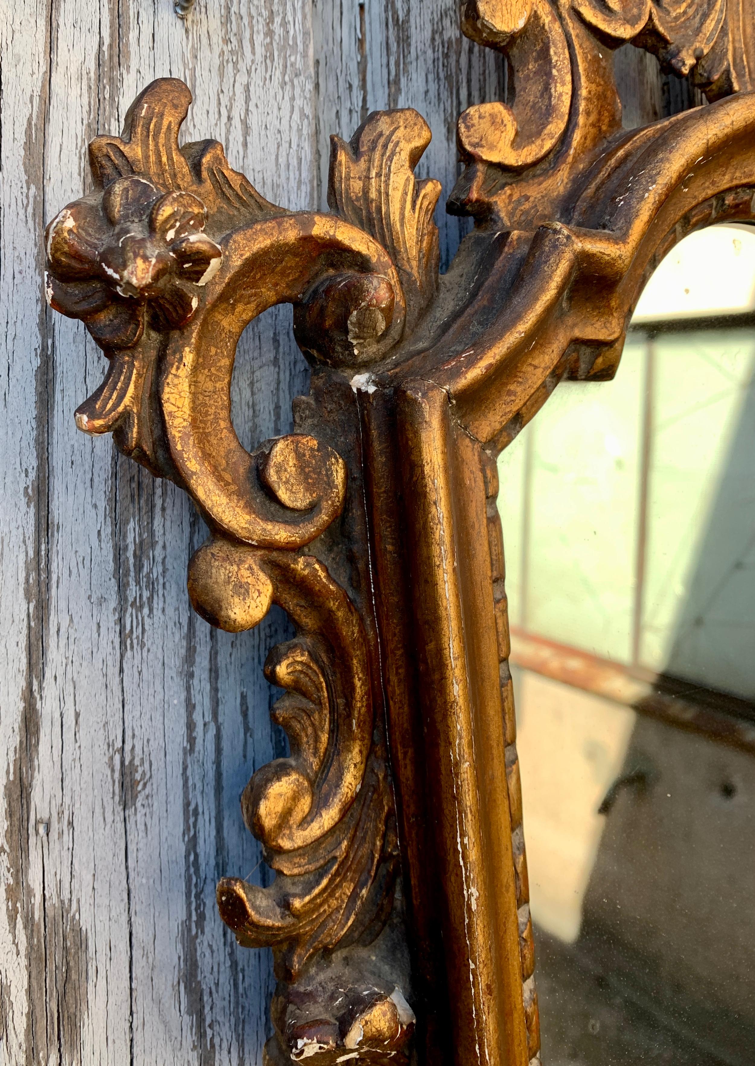 Wood 18th Century Italian Venetian Rococo Wall Mirror