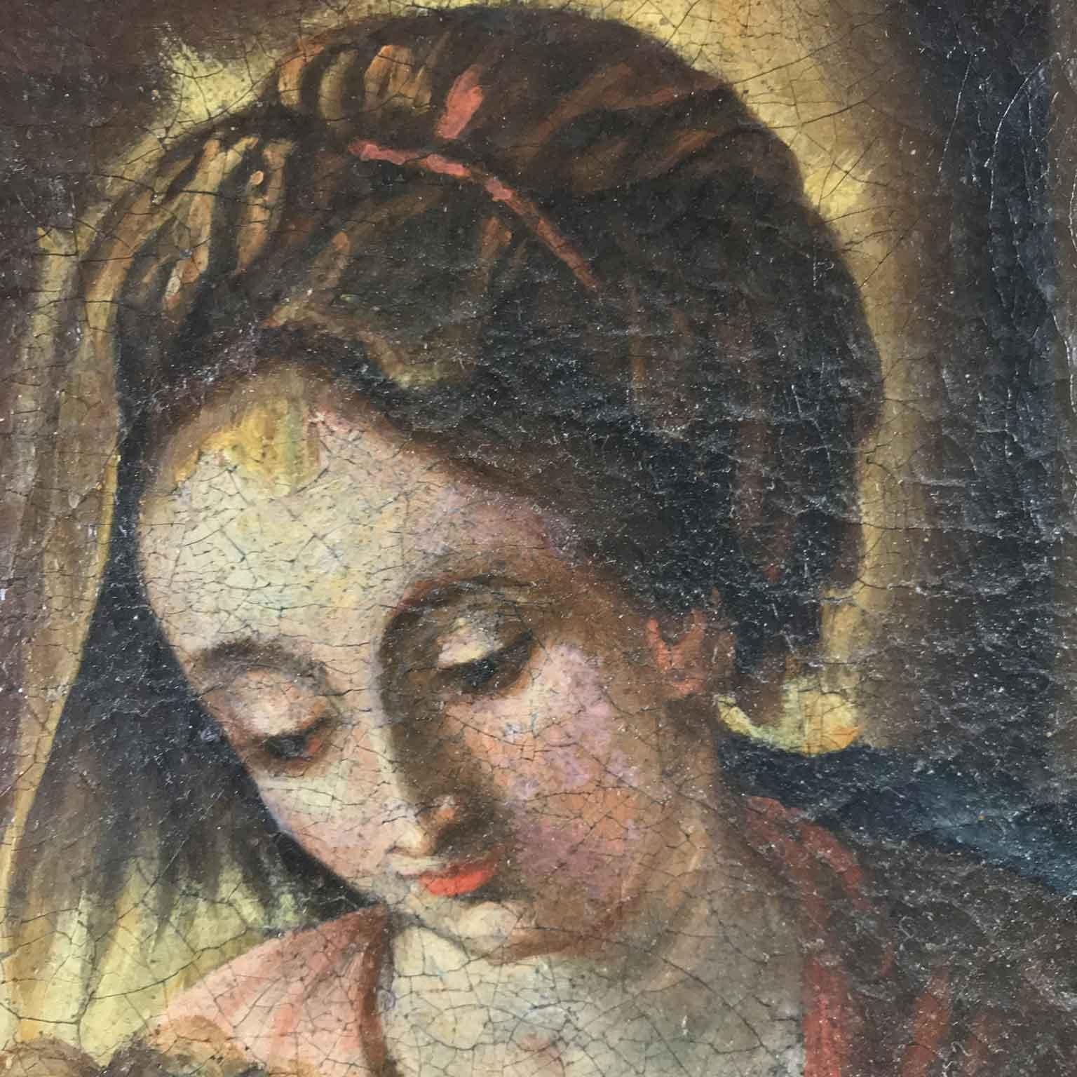18th Century Italian Virgin Mary with Child after Baroque Genoese School In Good Condition In Milan, IT