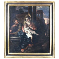 18th Century Italian Virgin Mary with Child after Baroque Genoese School