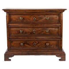 18th Century Italian Walnut 3-Drawer Commode