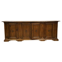 18th Century Italian Walnut 4 Door Credenza