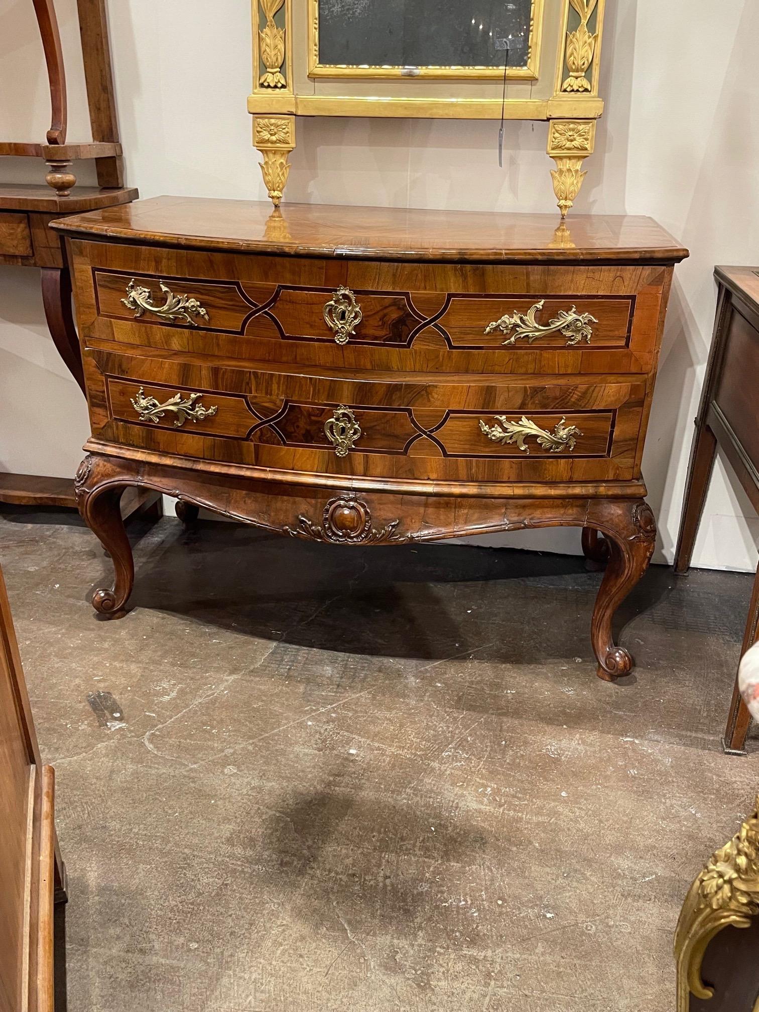 18th Century Italian Walnut and Inlaid Wood Commode 1