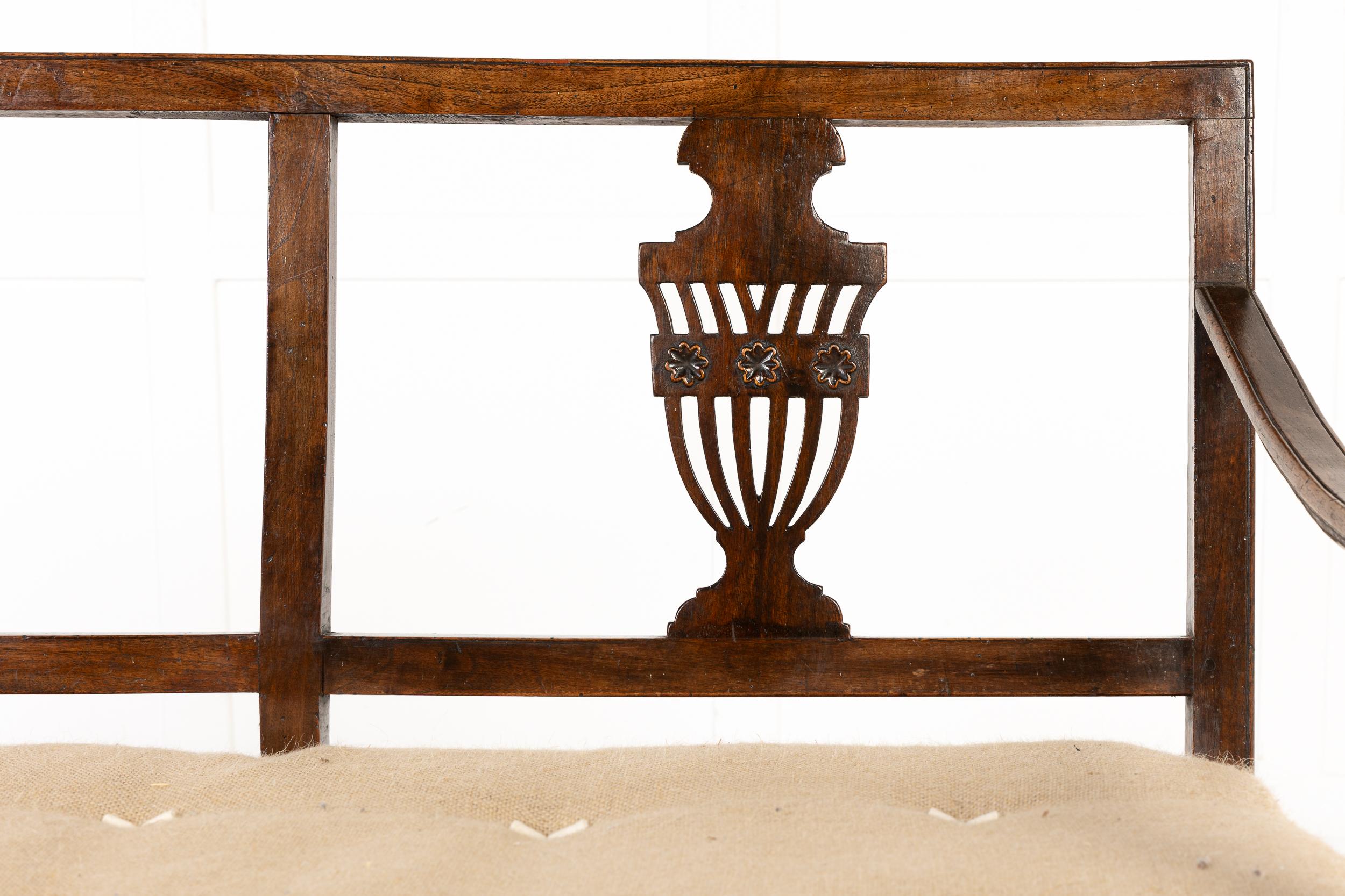 18th Century and Earlier 18th Century Italian Walnut Bench/Settee