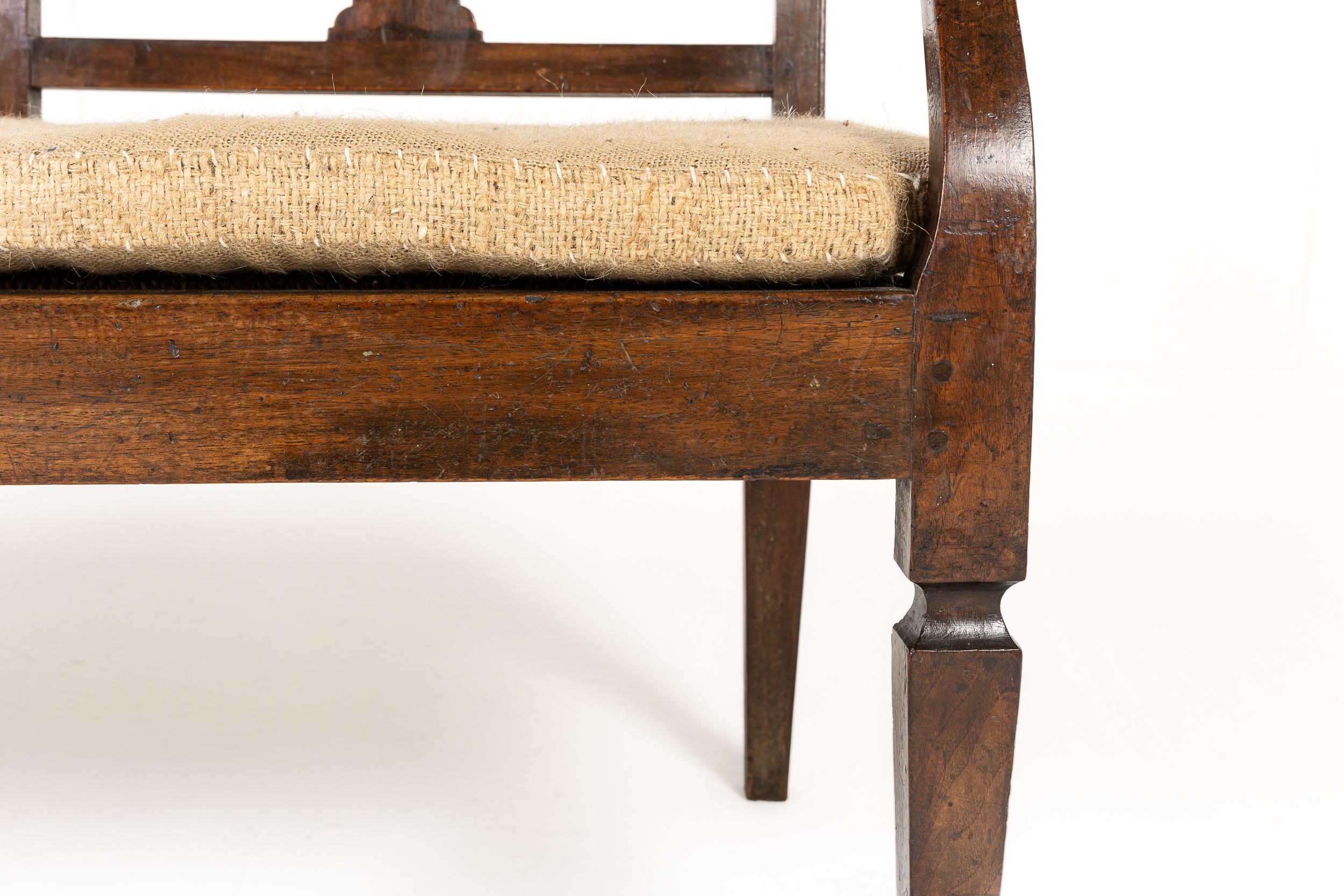 18th Century Italian Walnut Bench/Settee 1