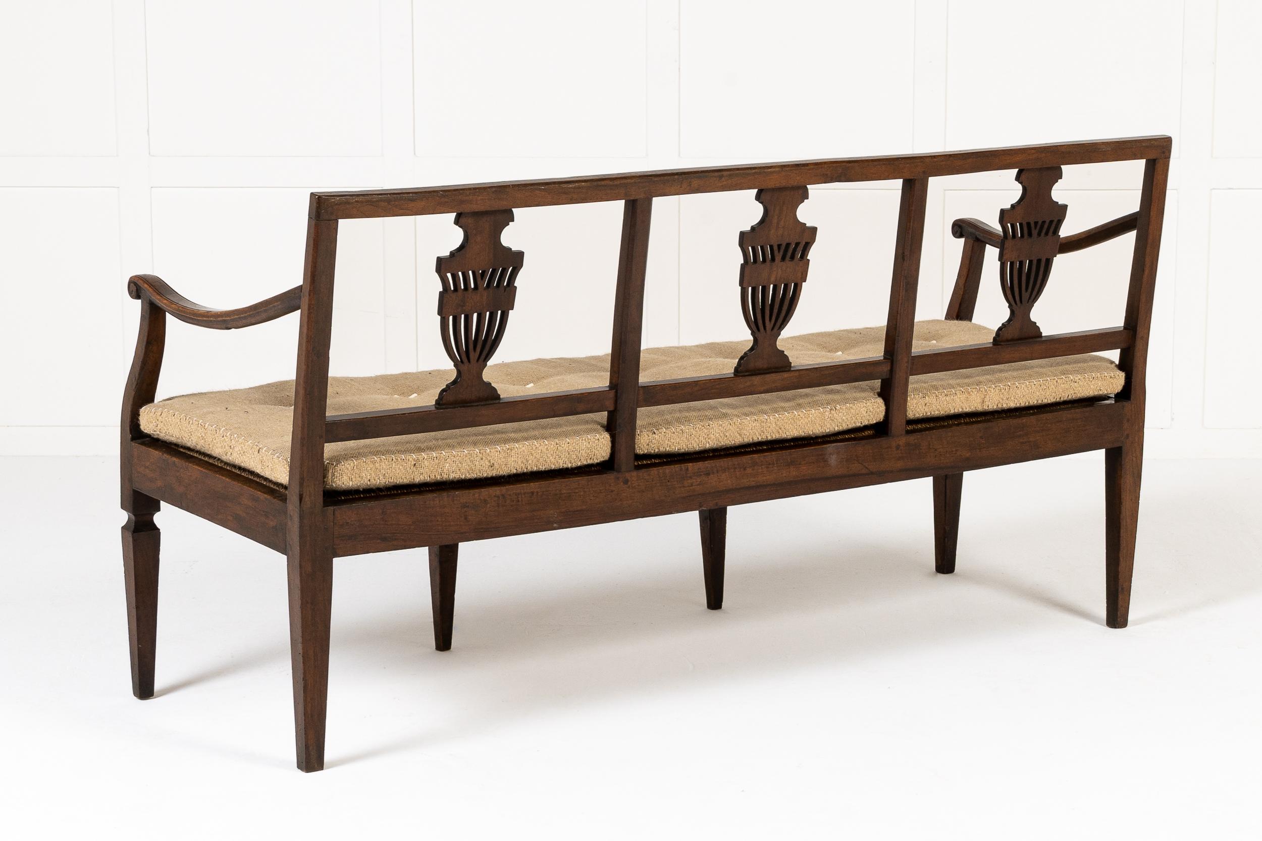 18th Century Italian Walnut Bench/Settee 4
