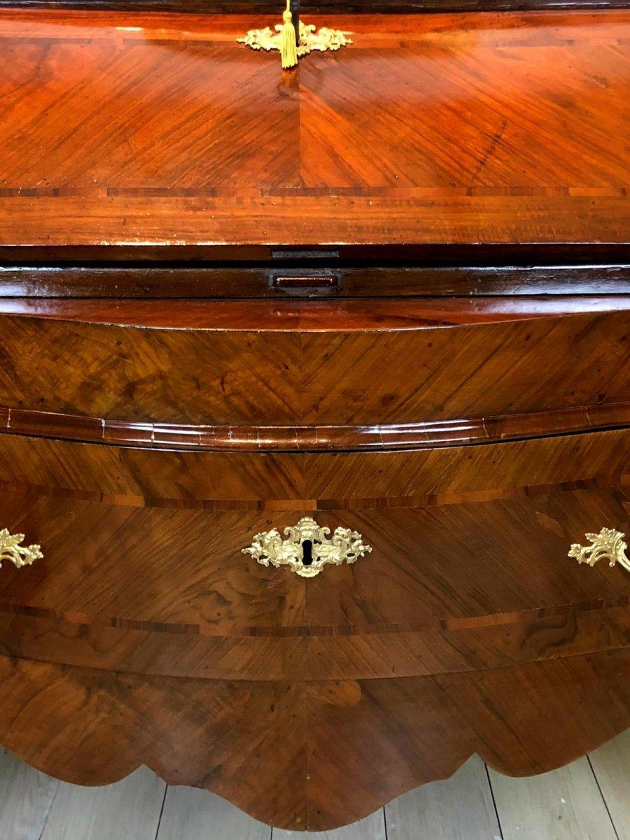 Mid-18th Century 18th Century Italian Walnut Bureau Table Desk For Sale