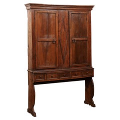 18th Century Italian Walnut Cabinet on Stand