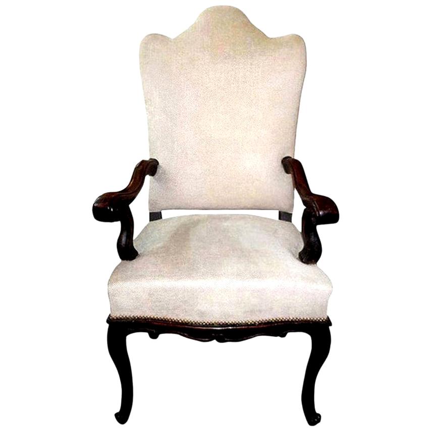 18th Century Italian Walnut Chair Grand Scale