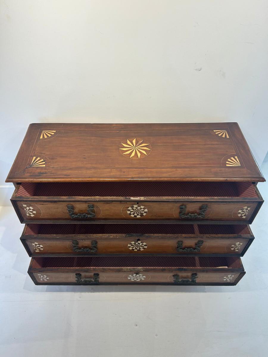 18th Century Italian Walnut Chest with Bone Inlay 2