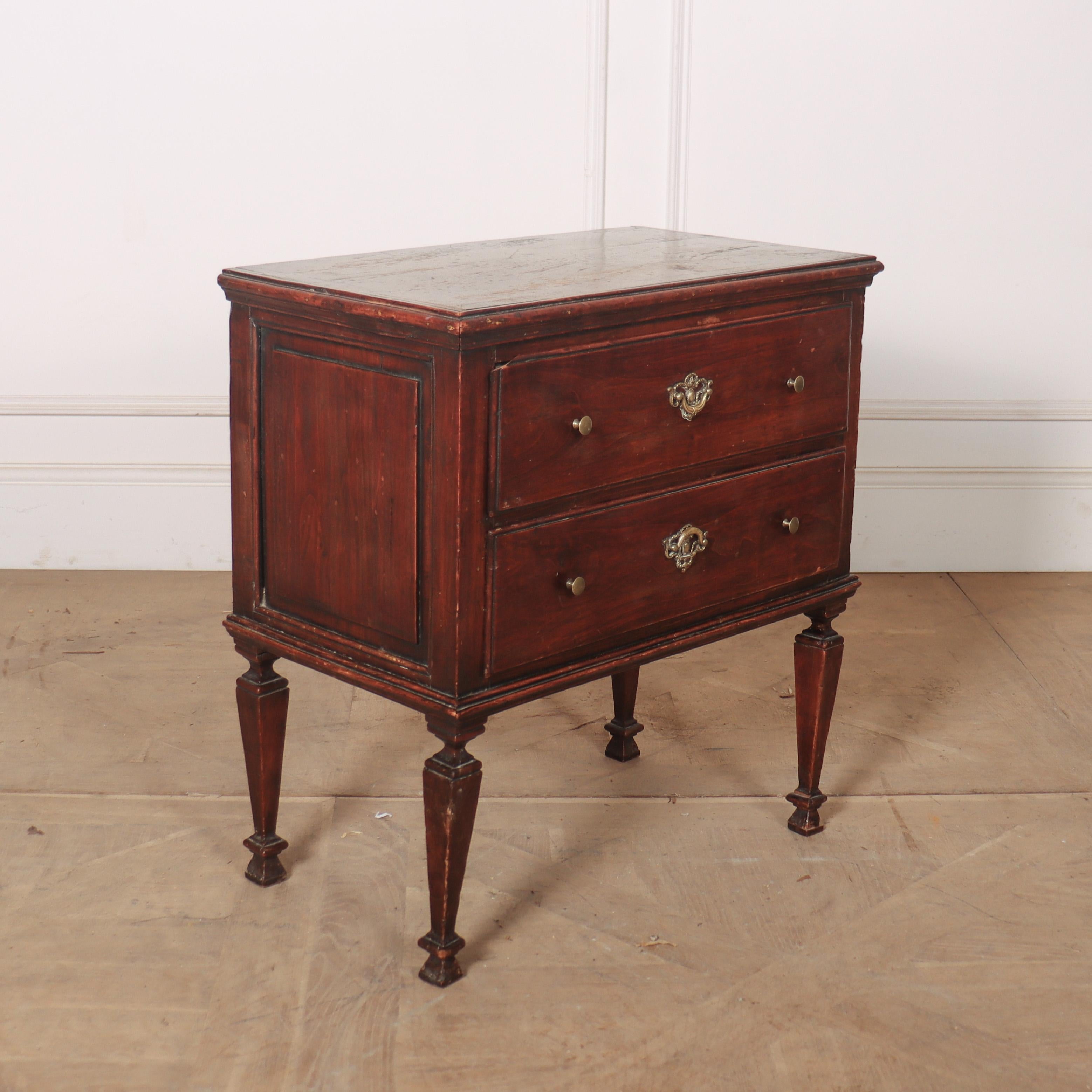 Small 18th C two drawer Italian walnut commode. 1790.

Reference: 8184

Dimensions
23.5 inches (60 cms) Wide
13.5 inches (34 cms) Deep
25 inches (64 cms) High
