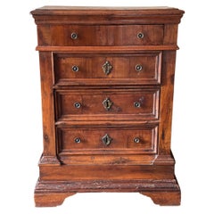 18th Century Italian Walnut Commode with Four Drawers