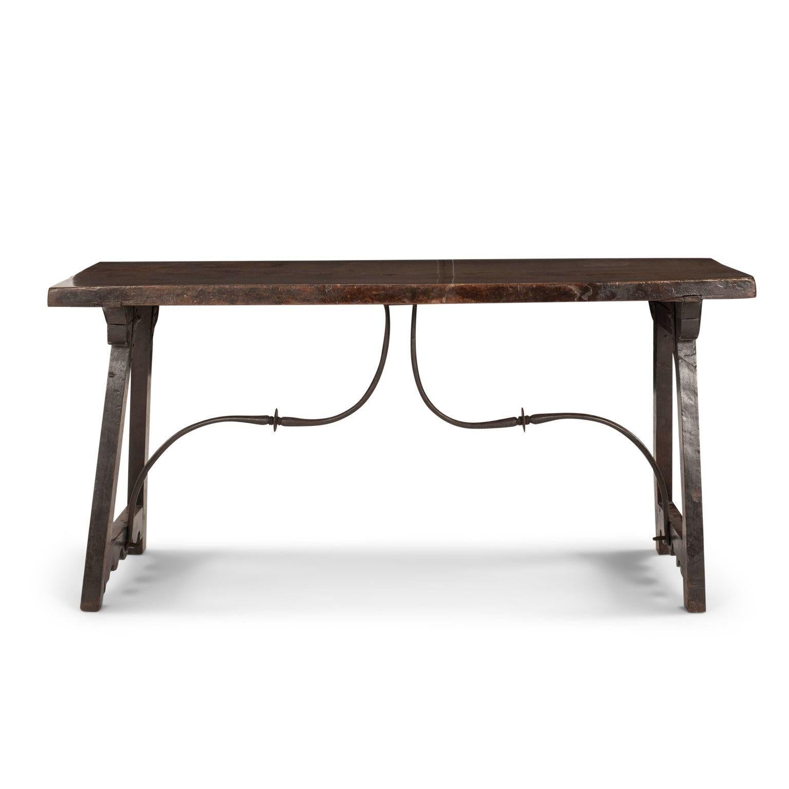 Hand-Carved 18th Century Italian Walnut Console For Sale