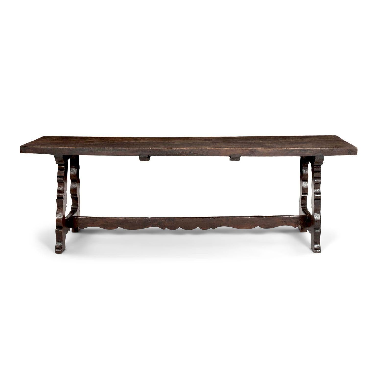 Baroque 18th Century Italian Walnut Console For Sale