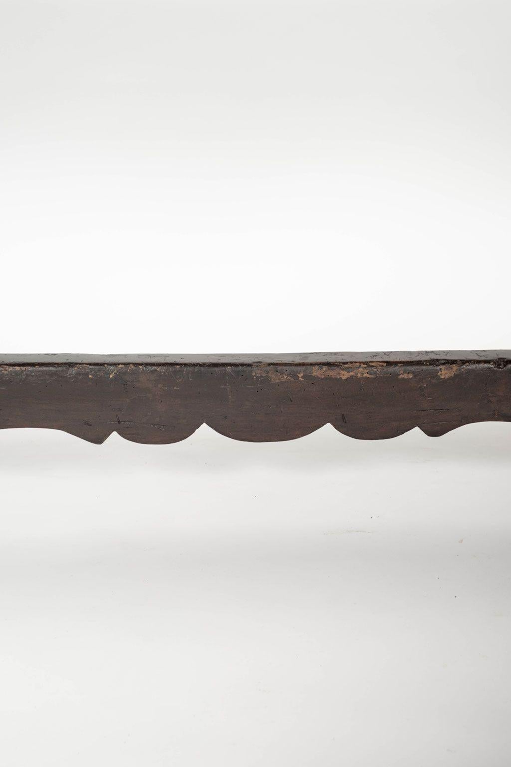 Hand-Carved 18th Century Italian Walnut Console For Sale