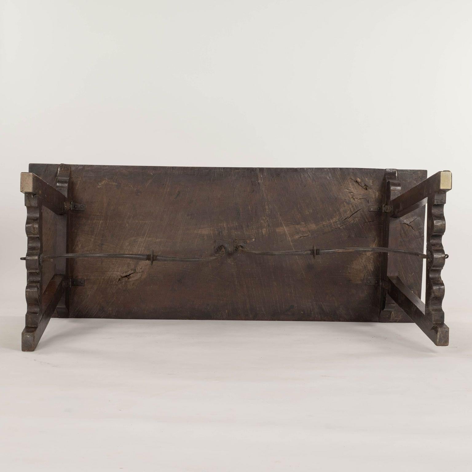Iron 18th Century Italian Walnut Console For Sale