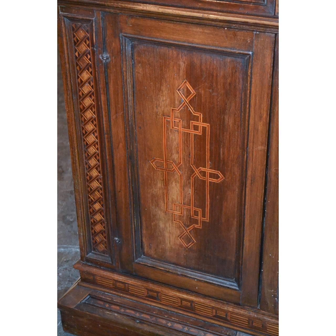 Inlay 18th Century Italian Walnut Inlaid Side Cabinet