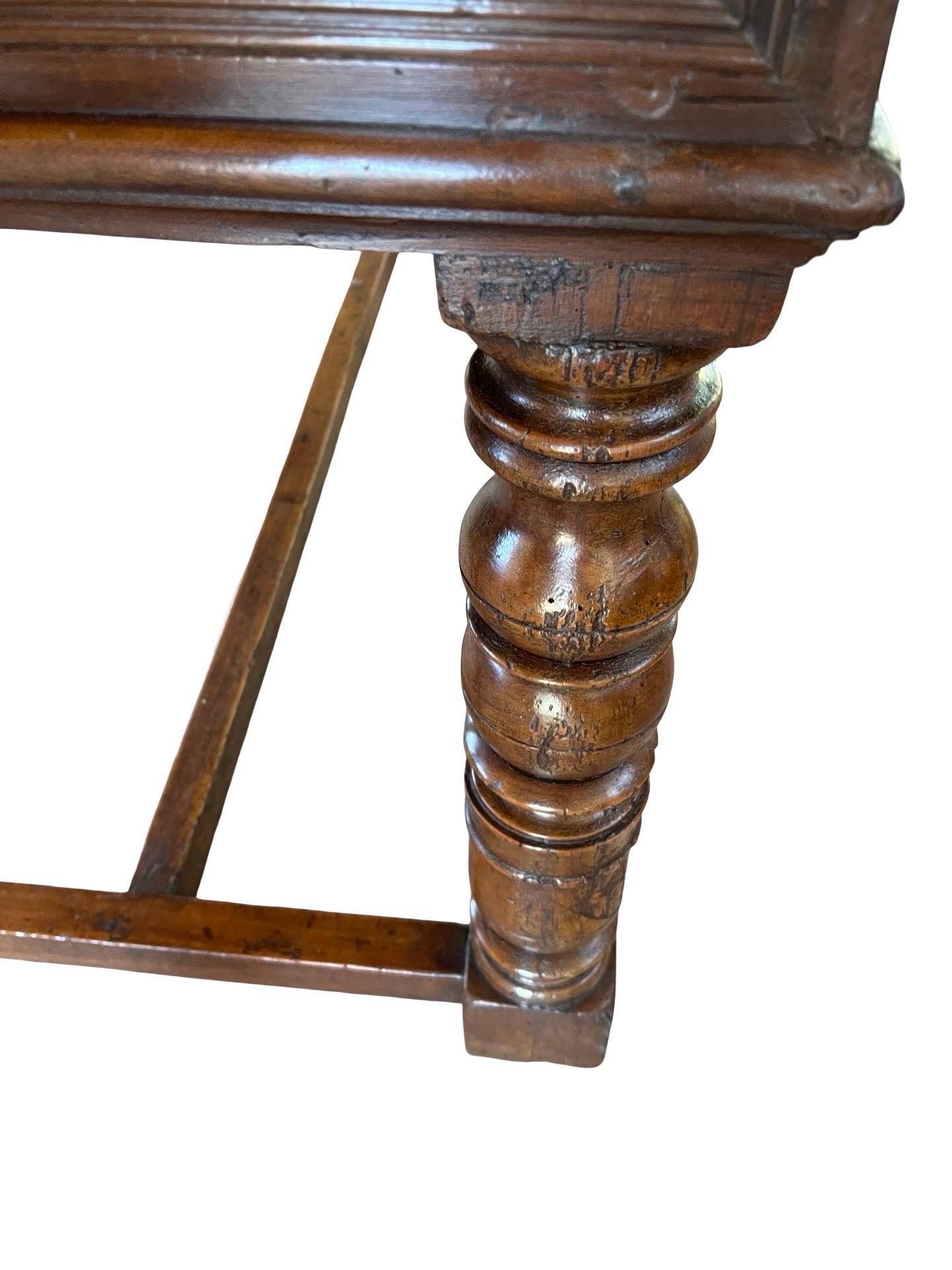 18th Century Italian Walnut Kitchen Table / Work Table For Sale 6
