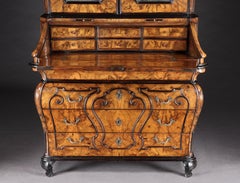 18th Century Italian Walnut Lombardy Bureau Cabinet