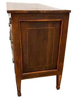 Italian Walnut Neoclassical Commode / Chest Of Drawers / Dresser