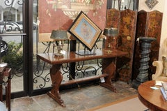18th Century Italian Walnut Renaissance Style Trestle Table