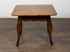 18th Century Italian Walnut Side Table with Cabriole Legs