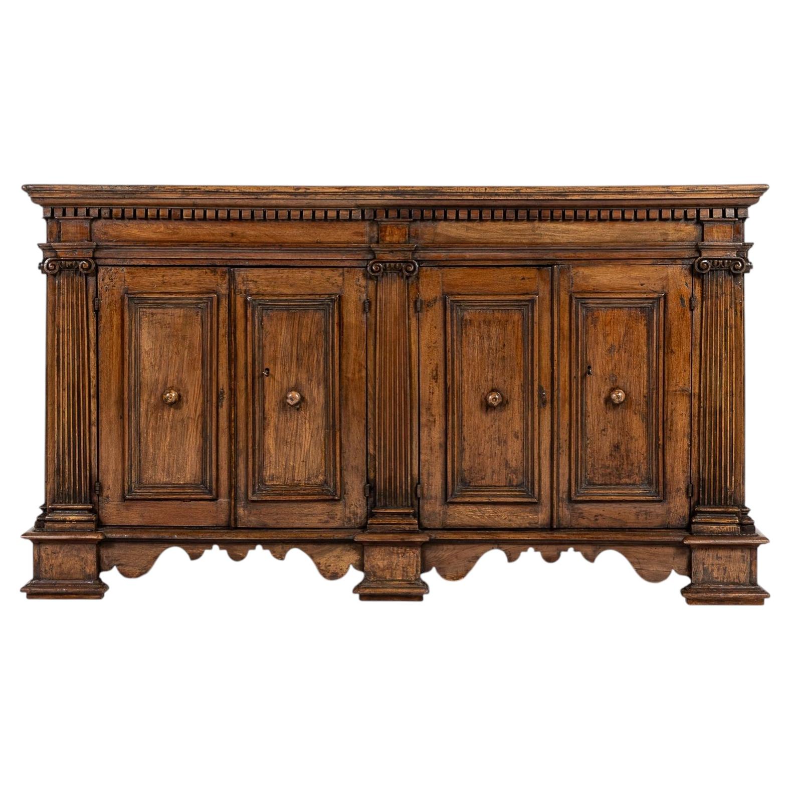 18th Century Italian Walnut Sideboard For Sale