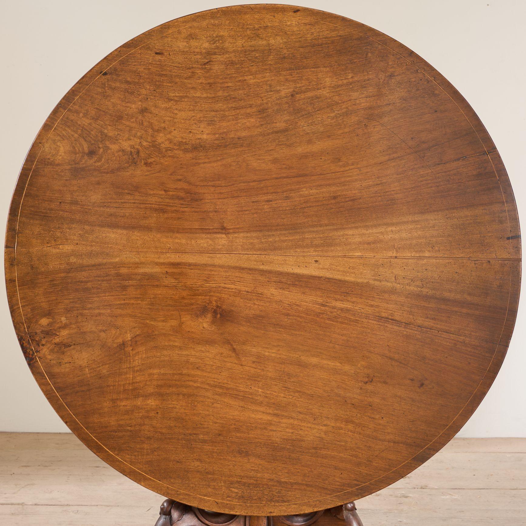 18th Century Italian walnut tilt top table In Excellent Condition For Sale In Malton, GB